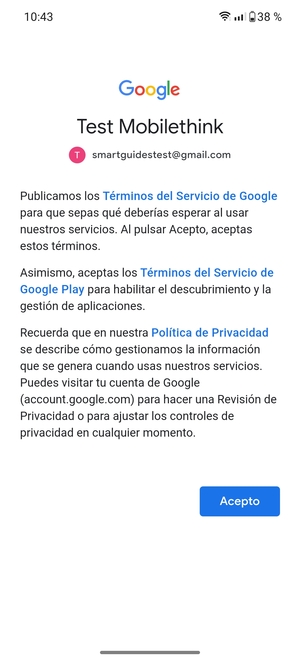 Seleccione Acepto