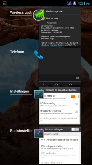 Veeg apps naar rechts om ze te sluiten