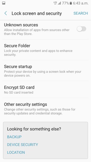 Scroll to and select Other security settings