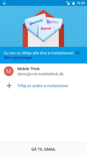 Vælg GÅ TIL GMAIL