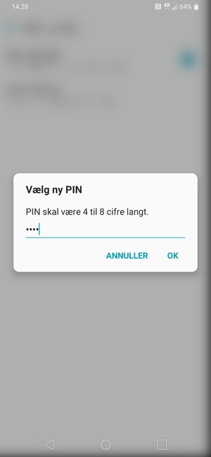 Indtast din Nye SIM-kort PIN og vælg OK