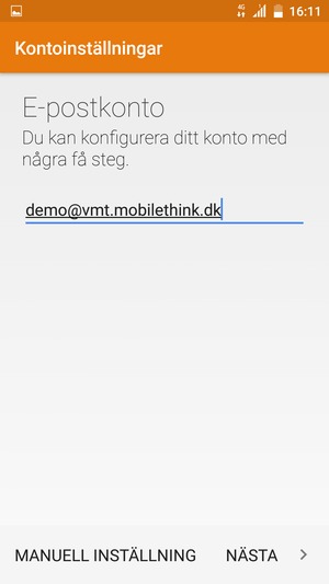 Ange din e-postadress och välj NÄSTA