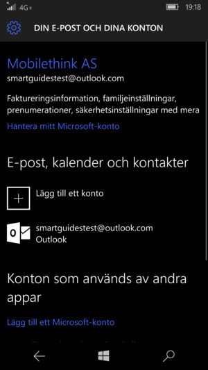 Välj Lägg till ett konto