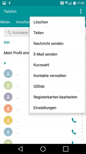 Wählen Sie Kontakte verwalten