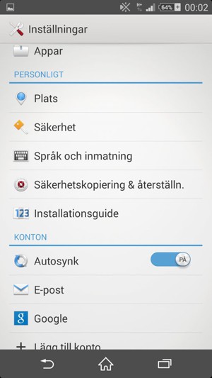 Välj Säkerhetskopiering & återställn.