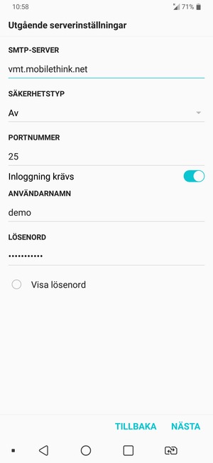 Ange utgående serveradress
