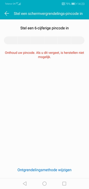 Selecteer Ontgrendelingsmethode wijzigen