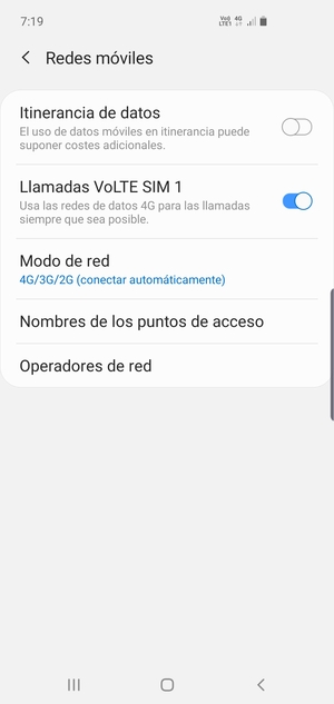 Para cambiar la red en caso de problemas de conectividad, seleccione Operadores de red