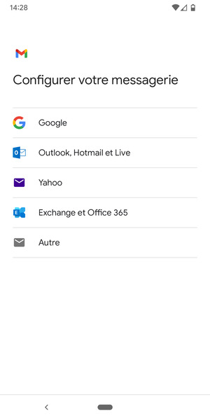 Sélectionnez Outlook, Hotmail et Live