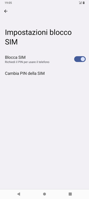 Seleziona  Cambia PIN della SIM