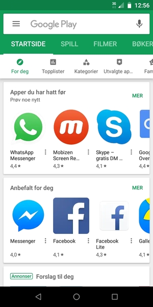 Velg søkefelt