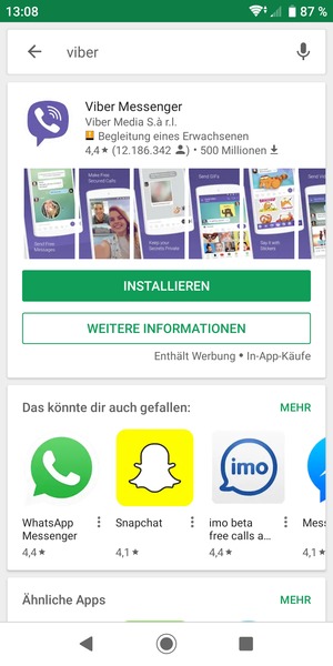 Wählen Sie die App