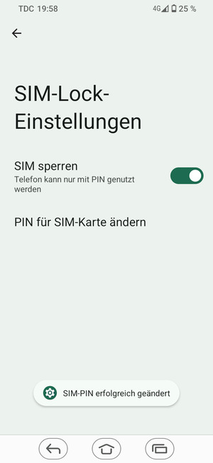 Ihre SIM-PIN wurde geändert