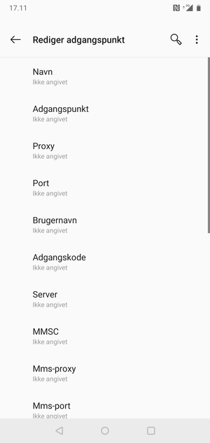 Indtast internet-oplysninger