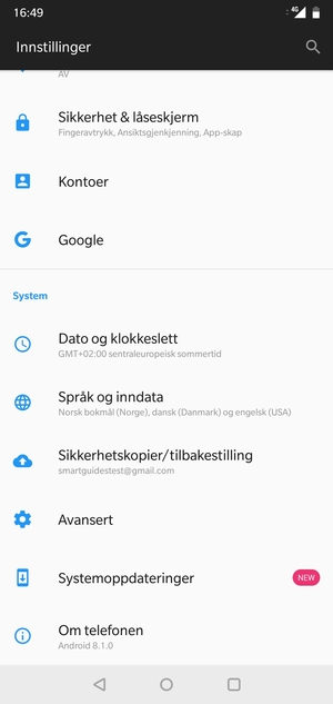Bla til og velg Kontoer