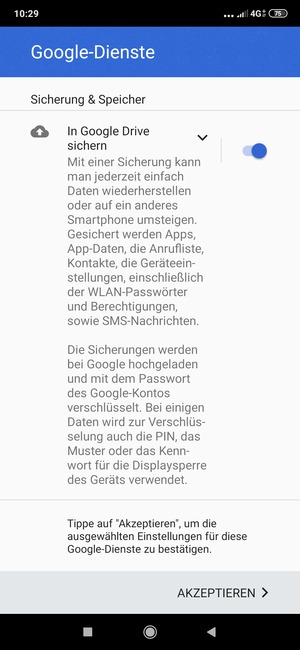 Wählen Sie AKZEPTIEREN