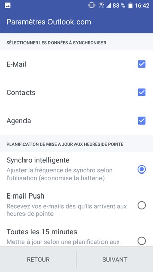 Sélectionnez SUIVANT