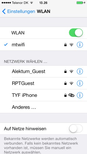 Sie sind nun mit dem WLAN-Netzwerk verbunden
