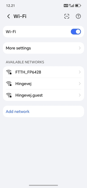 Select the wireless network you want to connect to