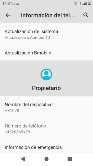 Seleccione Actualización del sistema