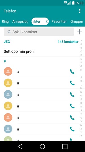 Velg menyknappen