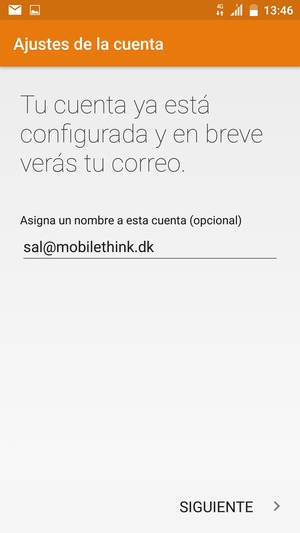 Déle a su cuenta un nombre y seleccione SIGUIENTE