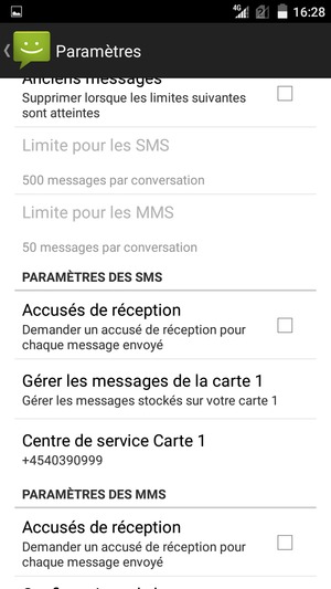 Sélectionnez Centre de service Carte 1