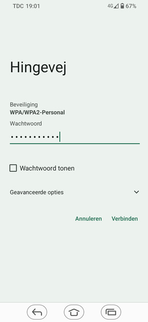 Voer het WiFi-wachtwoord in en selecteer Verbinden