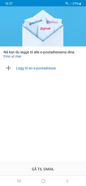Velg Legg til en e-postadresse
