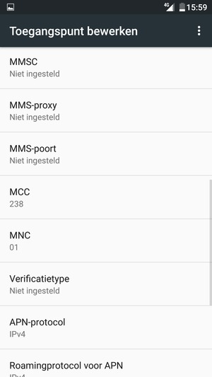 Selecteer de Menu-knop