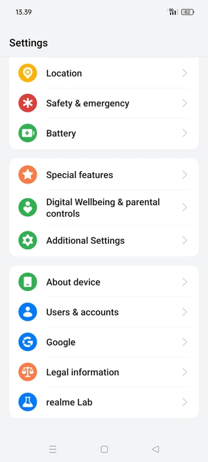 Return to the Settings menu and select Users & Accounts