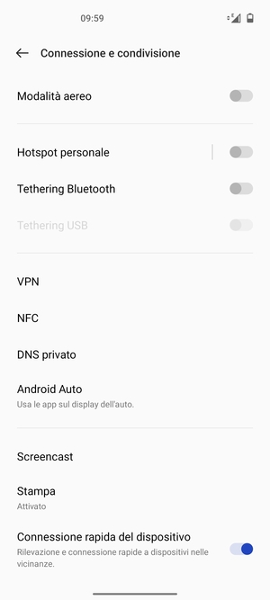Seleziona Hotspot personale
