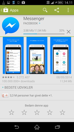 Afvent at installeringen er afsluttet