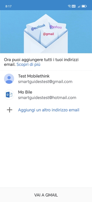 Seleziona VAI A GMAIL
