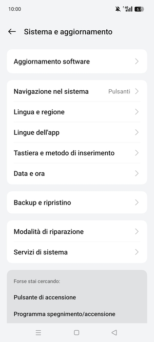Seleziona Aggiornamento software