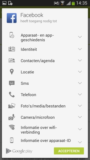 Selecteer ACCEPTEREN