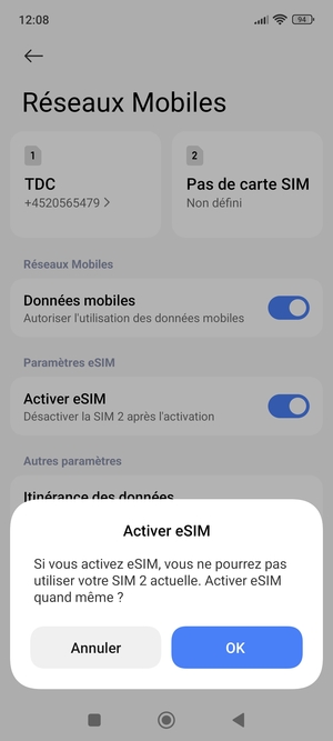 Sélectionnez OK