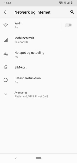 Vælg Mobilnetværk