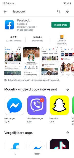 Selecteer de app