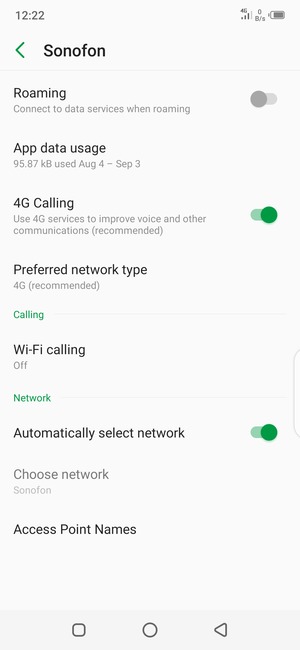 Select Access Point Names