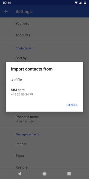 Select SIM card