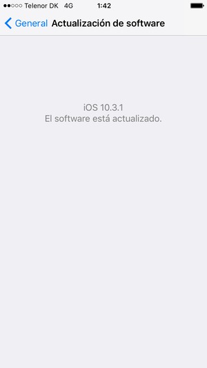 Si su iPhone está actualizado, verá la siguiente pantalla.