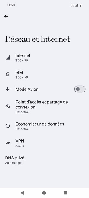 Sélectionnez SIM