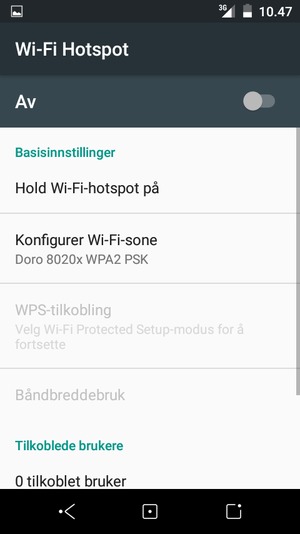 Velg Konfigurer Wi-Fi-sone