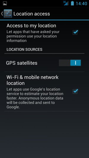 Turn off GPS / GPS satellites / Location