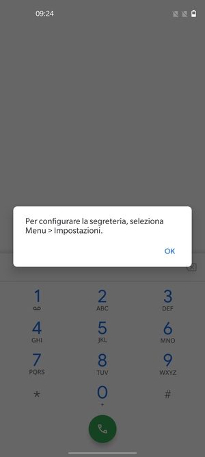 Se la segreteria telefonica non è configurata, seleziona OK