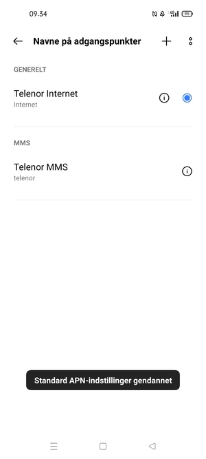 Vælg Ny APN