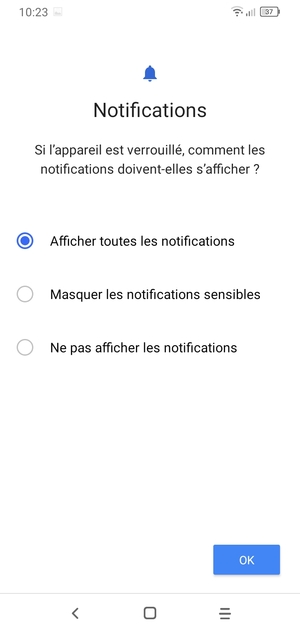 Sélectionnez votre option préférée et sélectionnez OK