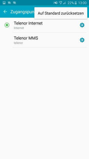Wählen Sie Auf Standard zurücksetzen