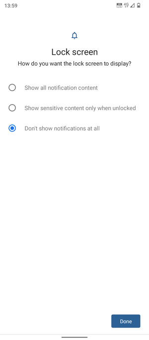 Select your preferred option and select Done